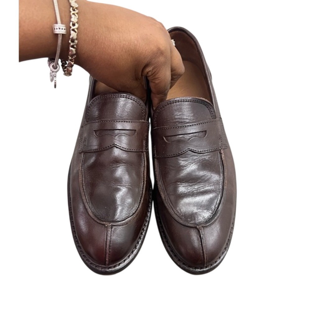 Allen Edmonds Mens Denali Penny Loafer Dark Brown Leather Dress Shoes Size 7 D - Picture 1 of 7